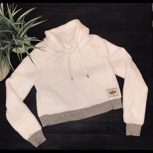 Hollister White fluffy hoodie